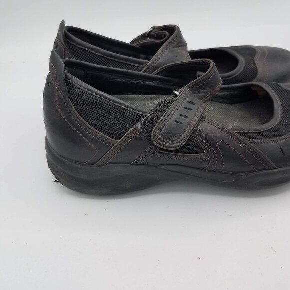 Clarks Wave Walk Womens Size 5.5 M Cruise Mary Jane Shoes Black Leather Comfort - Picture 5 of 10